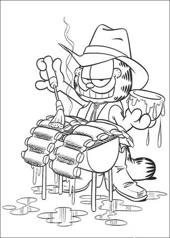 343x480 It's A Grill Time Coloring Page Garfield Grill