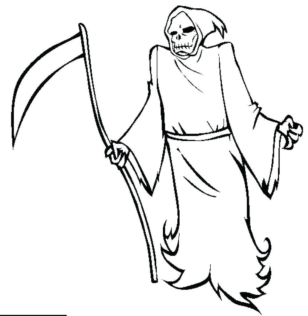 1000x1024 Coloring Page Grim Reaper Coloring Pages Printable Pictures