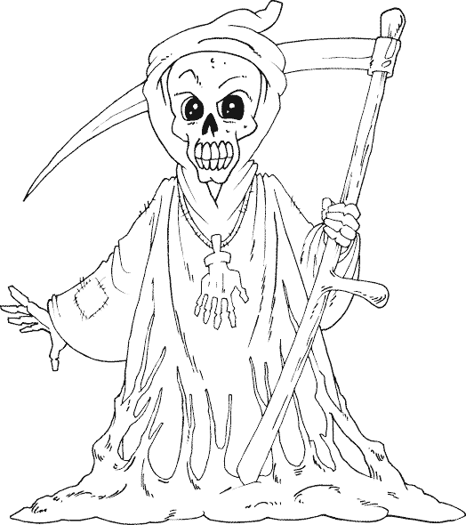 524x590 Grim Reaper Coloring Page