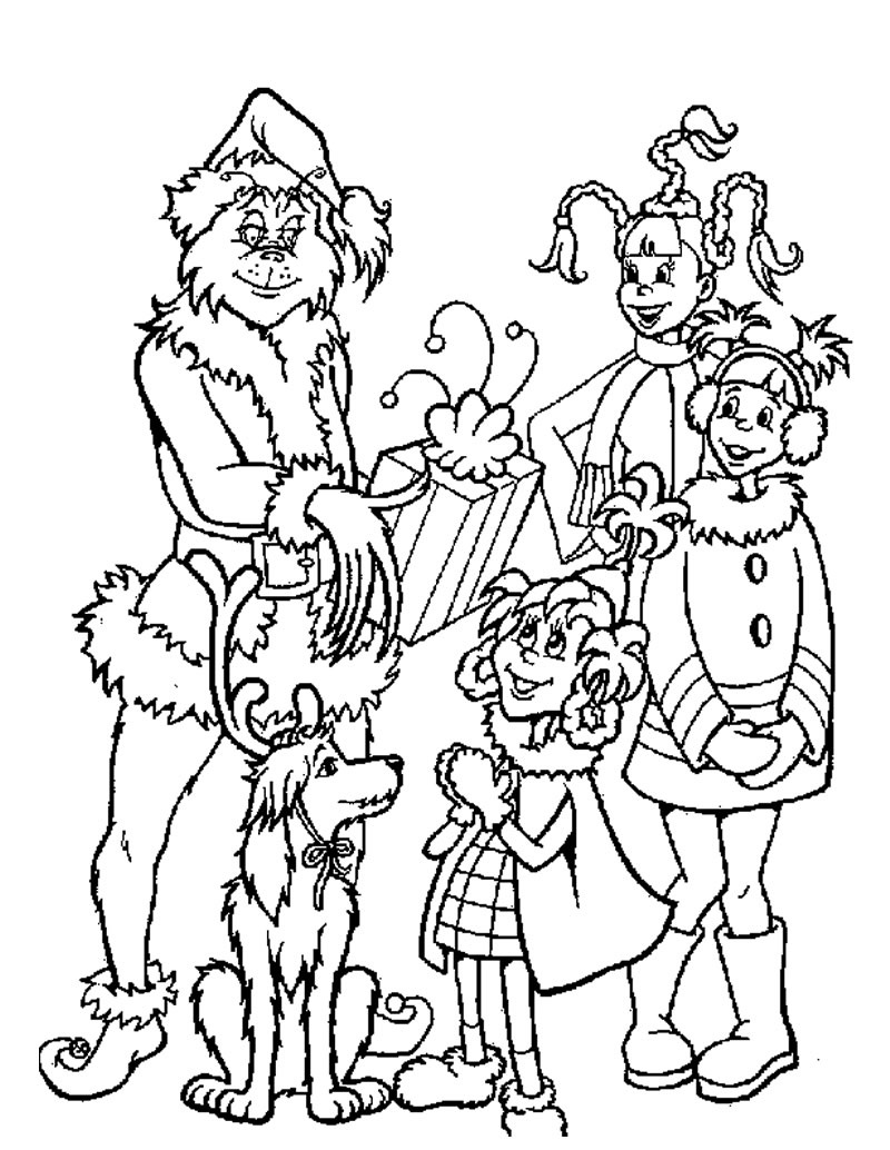 800x1034 Lovely Great Christmas Coloring Pages With Grinch Coloring Page