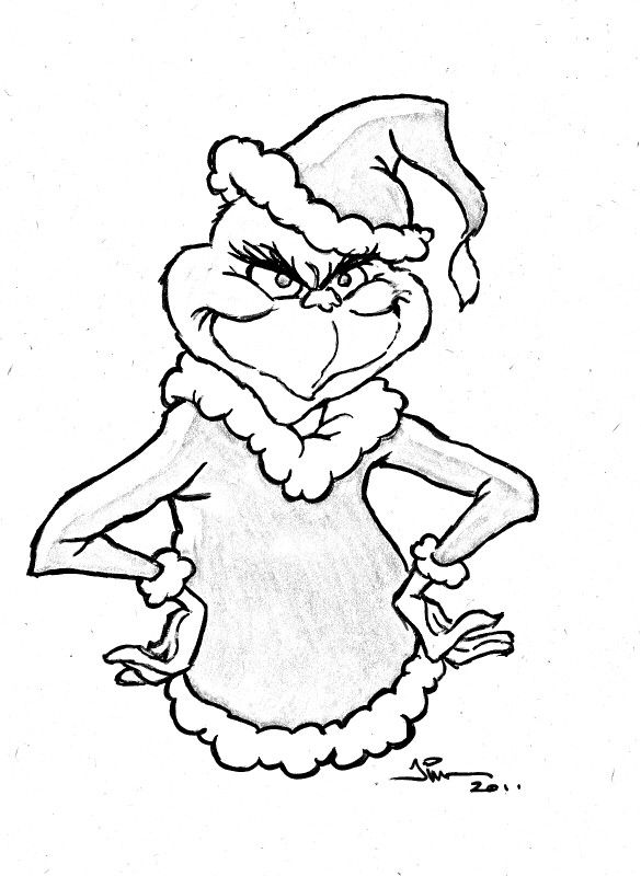 585x800 Grinch Coloring Pages Printable