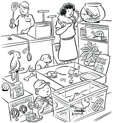 396x432 Store Coloring Page Pet Store Coloring Pages Con Google Grocery
