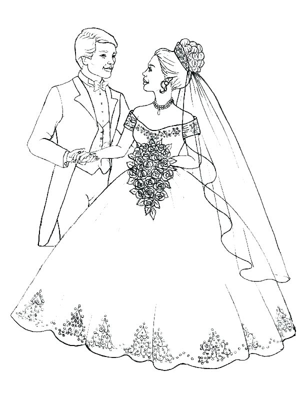 600x800 Free Printable Bride And Groom Coloring Pages Page Pictures