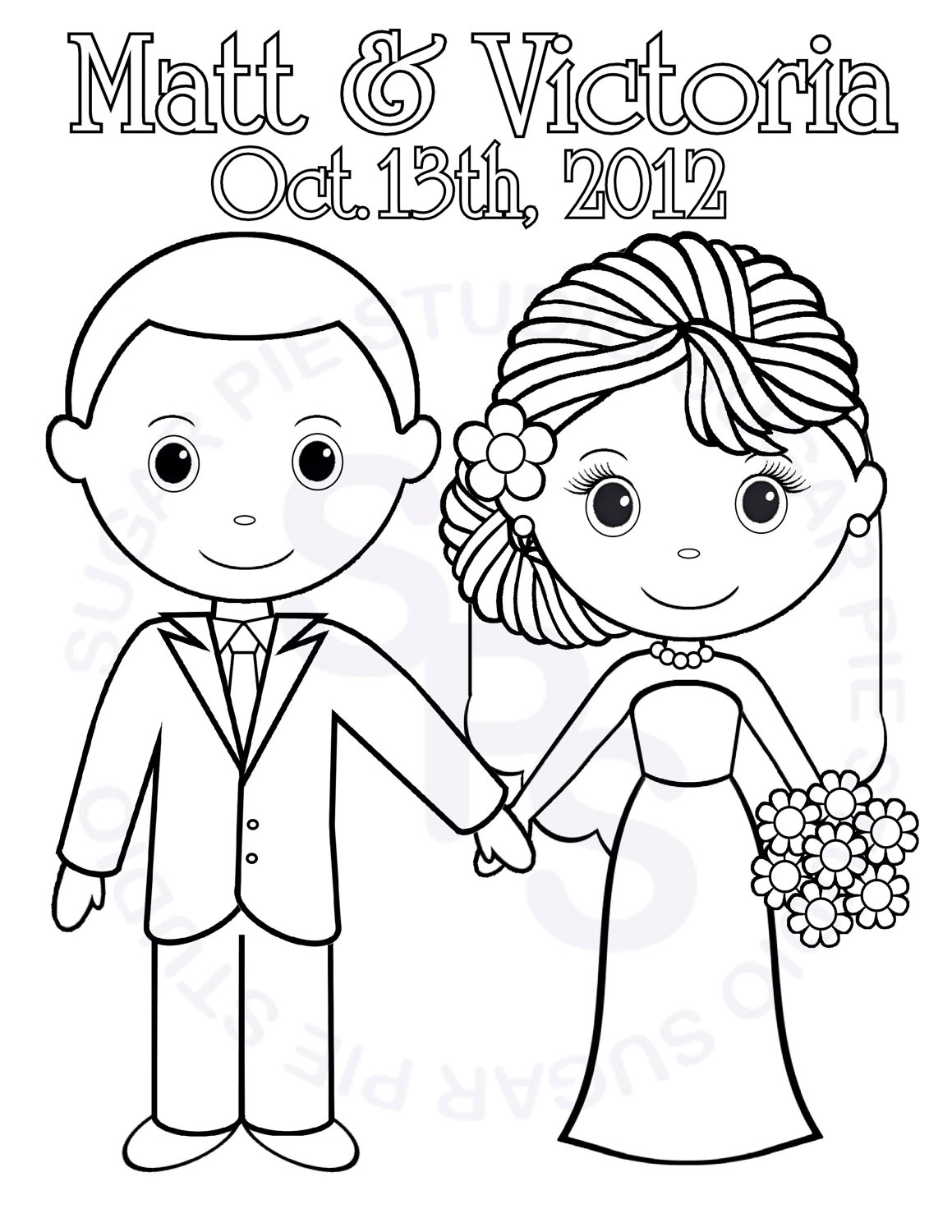 1159x1500 Personalized Printable Bride Groom Wedding Party Favor Childrens