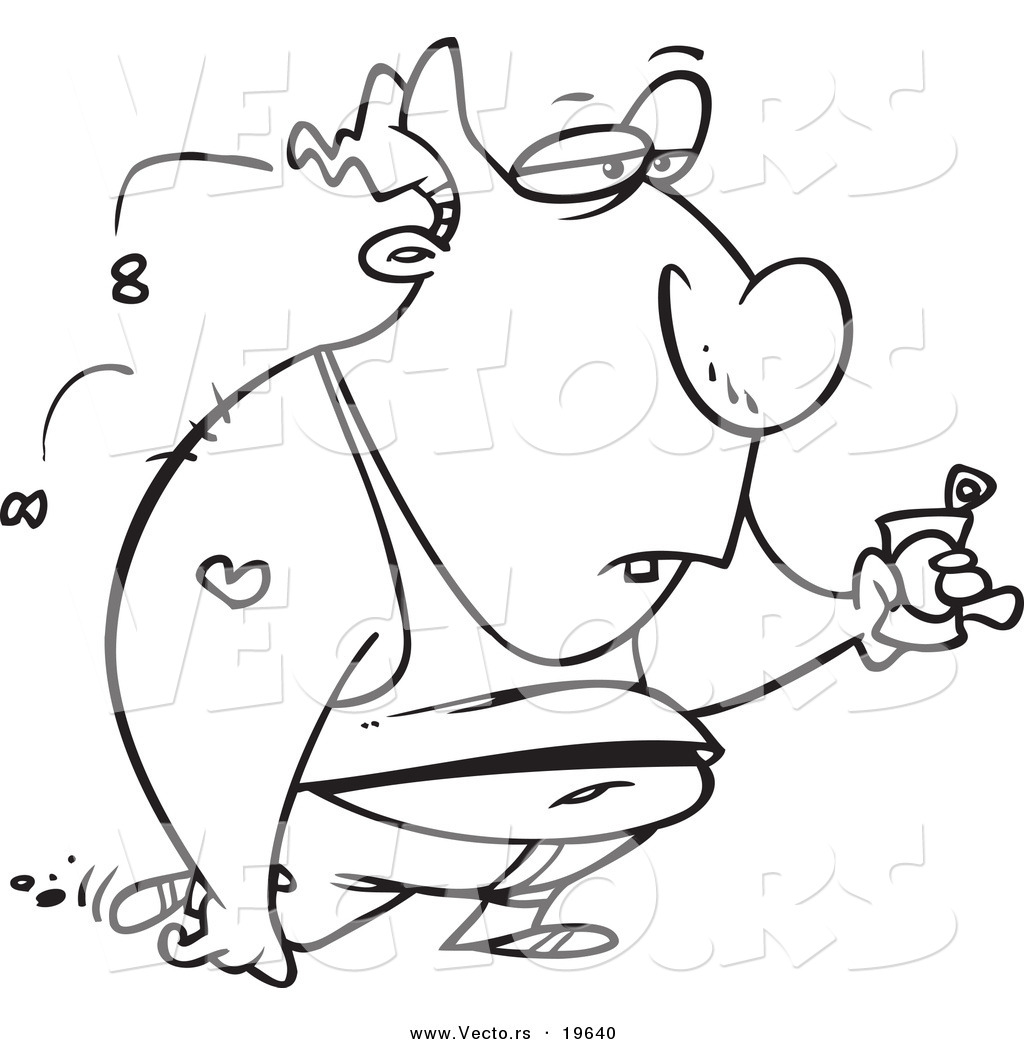 1024x1044 Vector Of A Cartoon Gross Man Carrying A Can