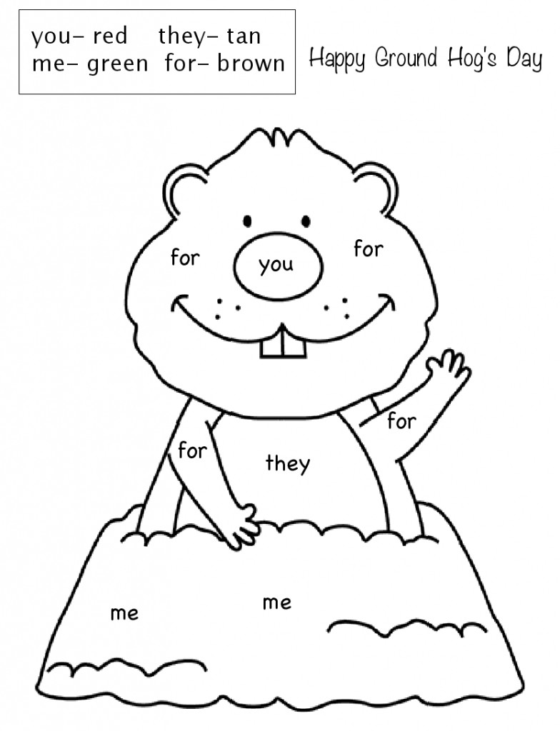 784x1024 Groundhog Coloring Sheet Wagashiya