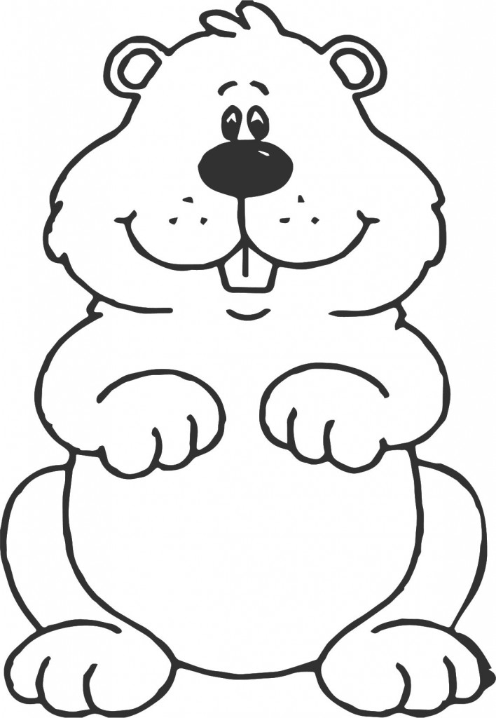 708x1024 Groundhog Coloring Page