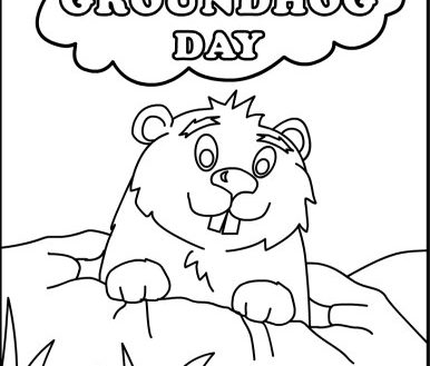 386x329 Groundhog Day Coloring Pages Happy Page For Kids Winter