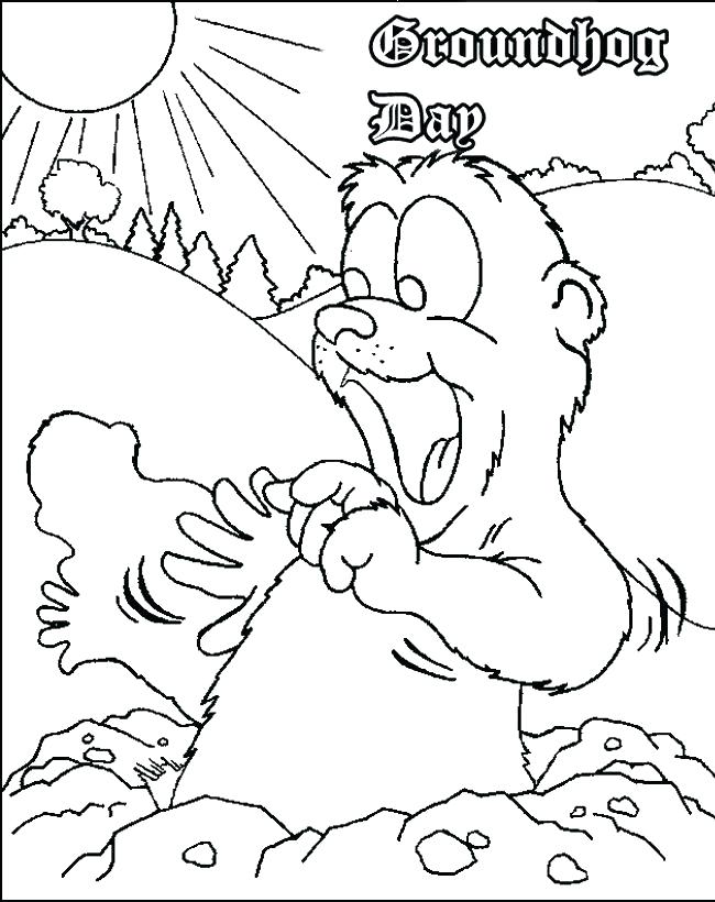 650x820 Groundhog Coloring Page