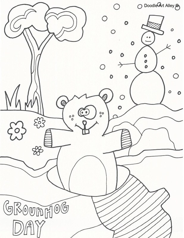 618x800 Groundhog Day Coloring Pages
