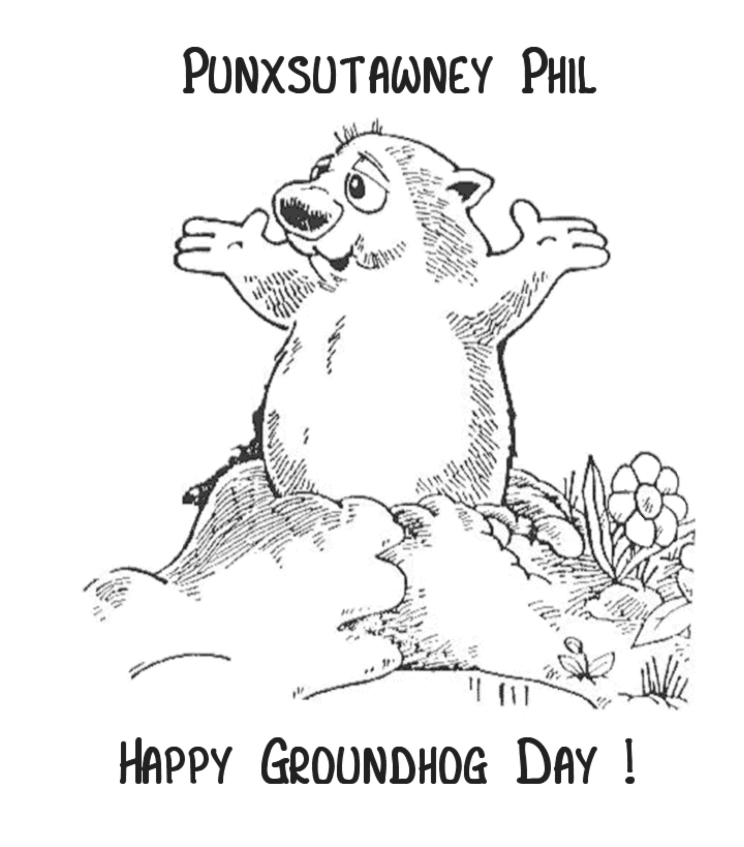 2400x2731 Simple Groundhog Day Coloring Pages Free Printable Best