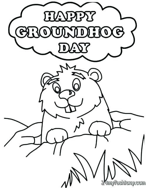 500x639 Groundhog Day Coloring Pages Icontent