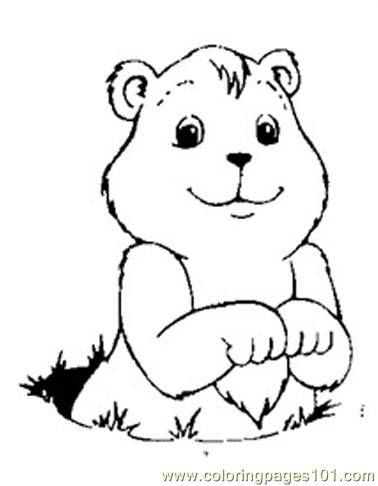 378x486 Groundhog Luking Coloring Page