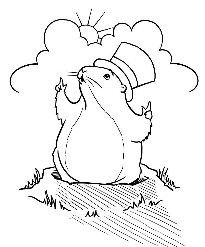813x978 Wanted Groundhog Day Coloring Pages Free Print