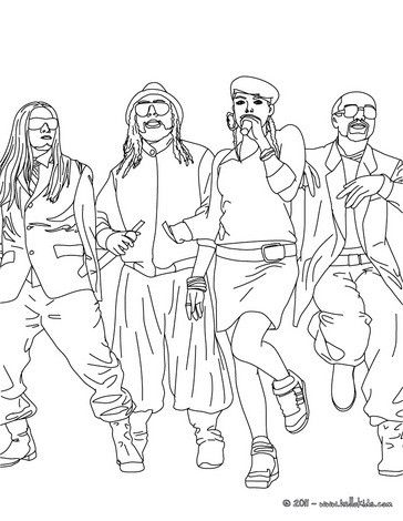 364x470 The Black Eyed Peas Coloring Page More Famous People Coloring