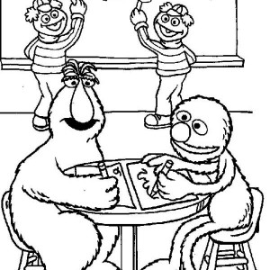 300x300 Telly Monster And Grover Learnig Math In Sesame Street Coloring