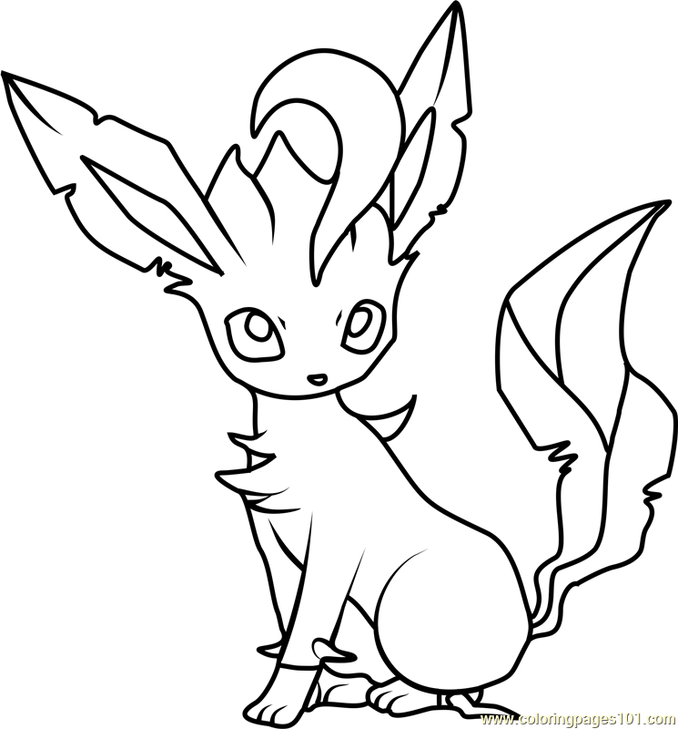 745x800 Leafeon Pokemon Coloring Page