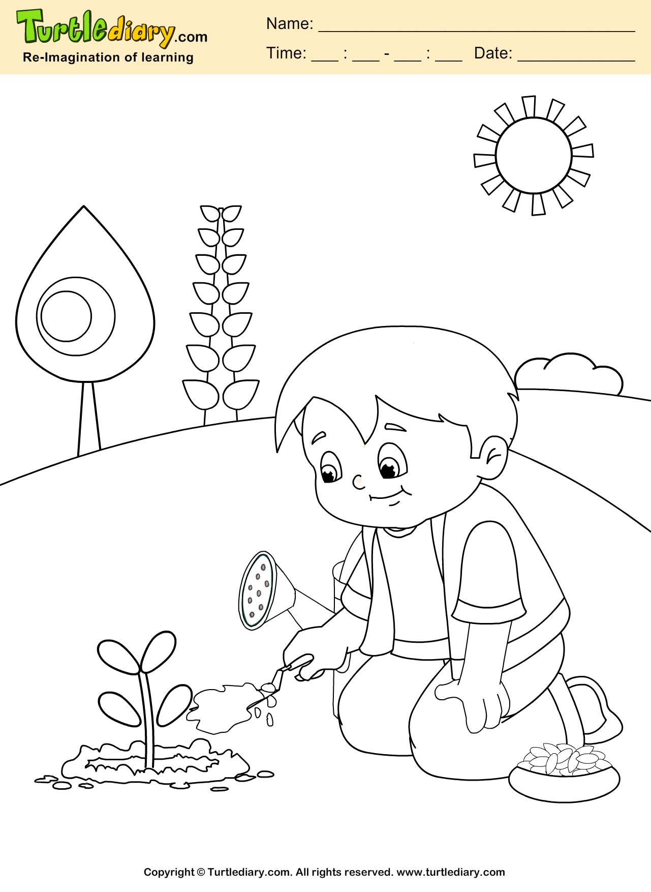 1281x1754 Growing Plant Earth Day Coloring Page