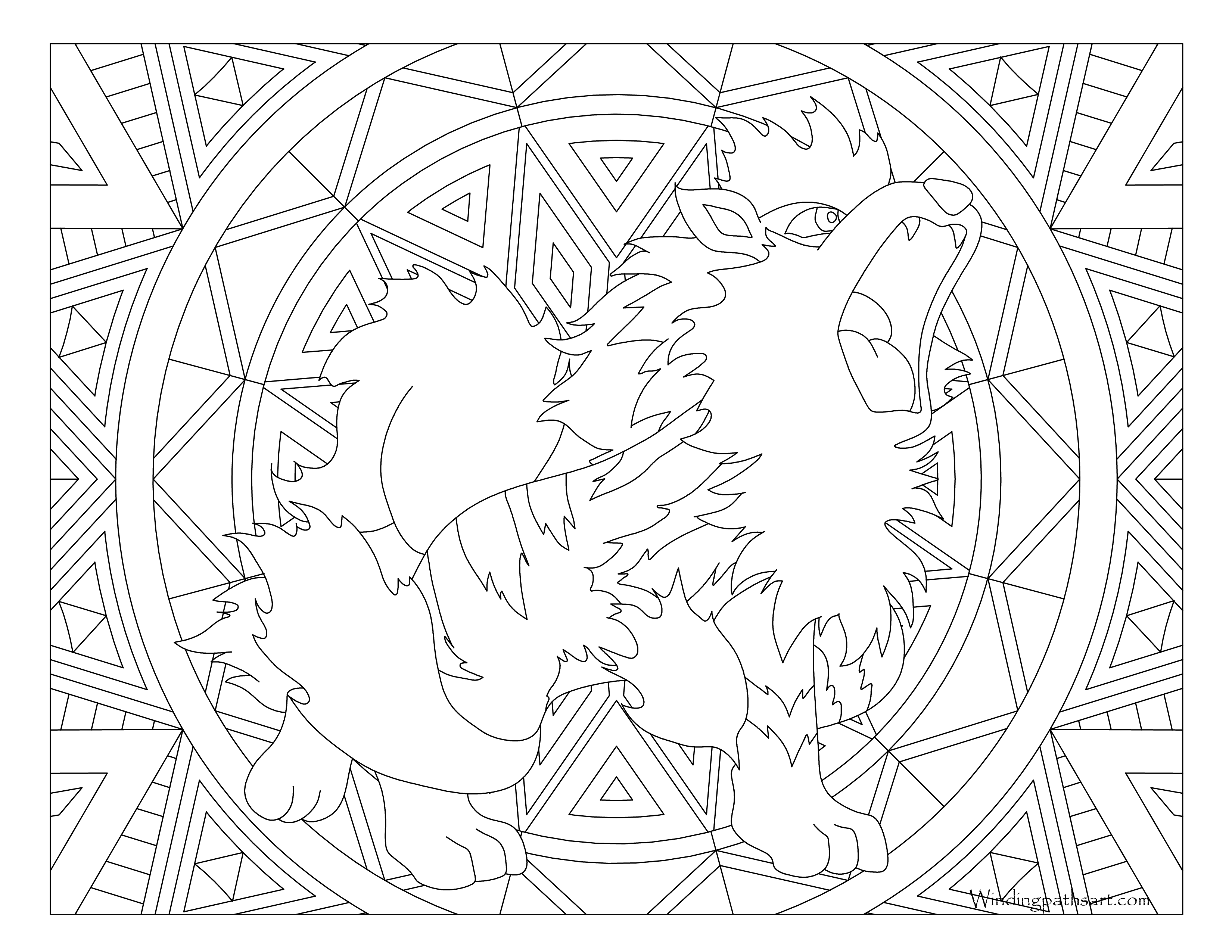 3300x2550 Arcanine Pokemon Coloring Page