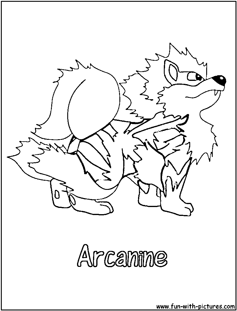 800x1050 Arcanine Coloring Page