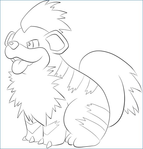463x480 Arcanine Pokemon Coloring Page