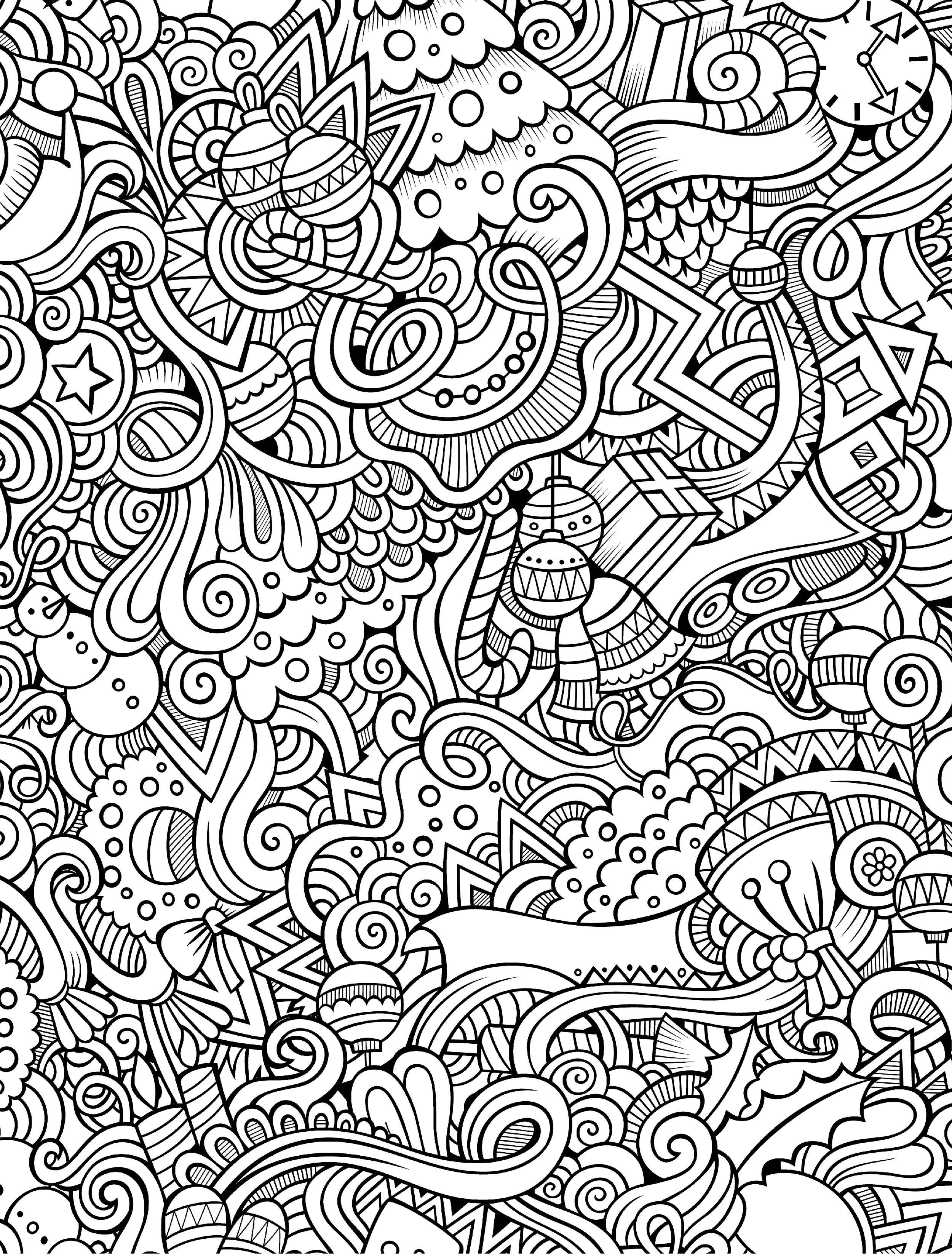 2500x3300 Free Grown Up Coloring Pages Christmas