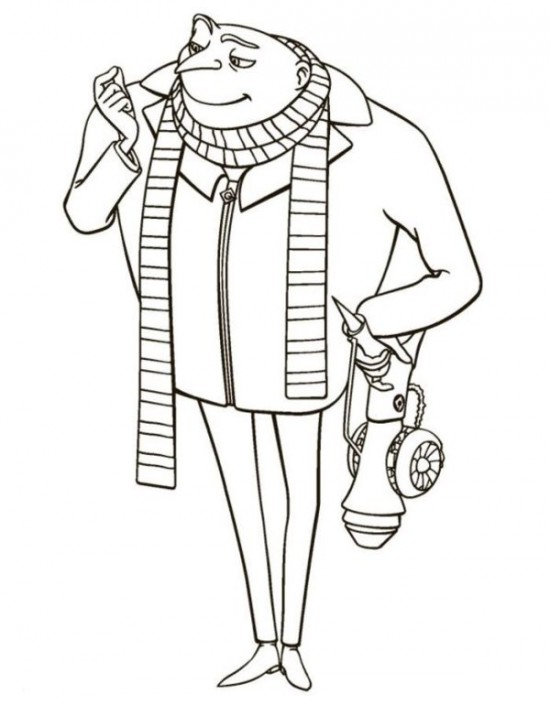 550x705 Mister Gru Despicable Me Coloring Pages Picture Disney