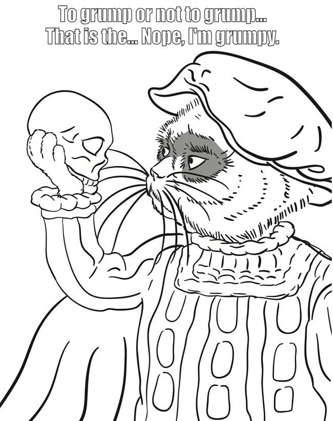 650x821 Grumpy Cat Coloring Page
