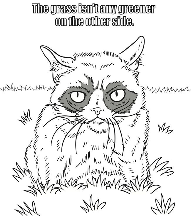 650x738 Drawn Grumpy Cat Kid Coloring Page