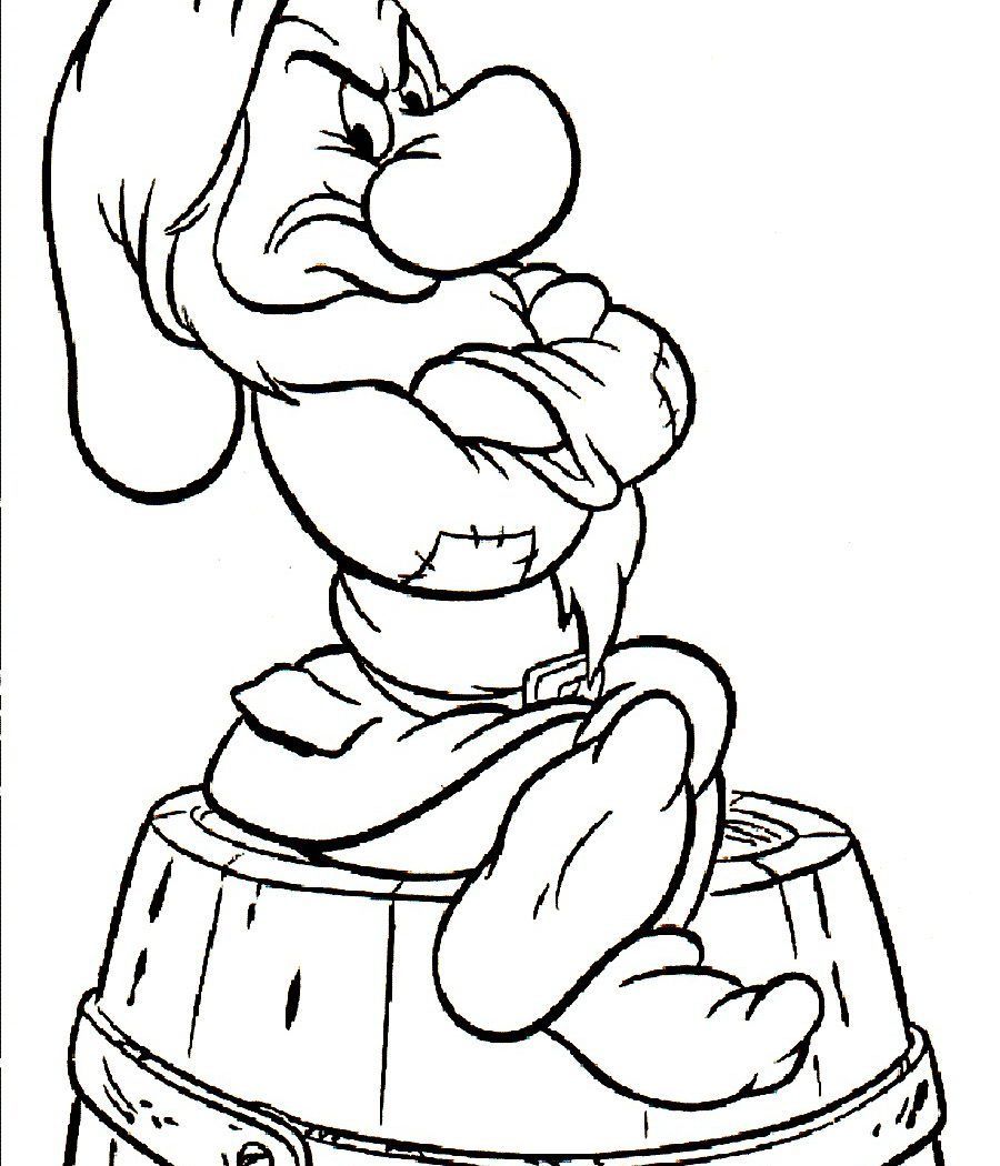 900x1050 Shocking Frightening Coloring Pages Disney Grumpy Dwarf Sleepy