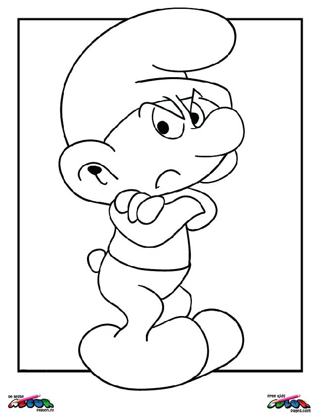 645x835 Smurf Printable Coloring Pages Smurfs Coloring Pages Grumpy Smurf