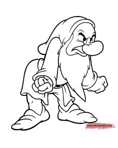 236x295 Grumpy Coloring And The Seven Dwarfs Printable Coloring Pages