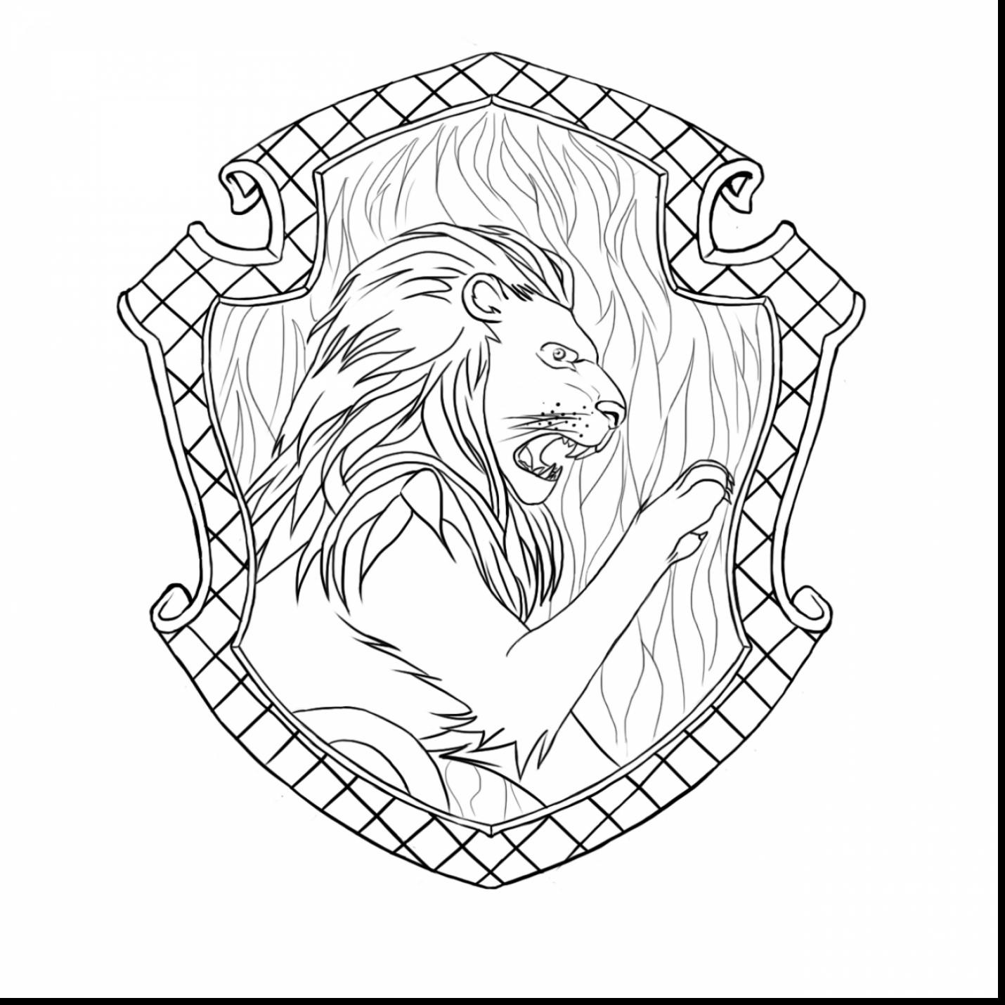 1430x1430 Marvelous Harry Potter Gryffindor Crest Coloring Page