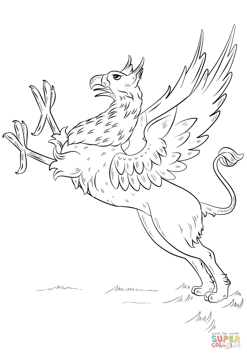 824x1186 Unusual Gryphon Coloring Pages Griffin Page For Adults Free