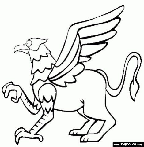 470x481 Gryphon Coloring Page Free Gryphon Online Coloring