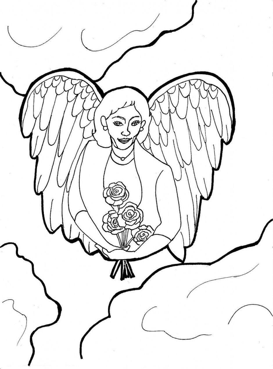 940x1271 Appealing Guardian Angel Coloring Pages Clip Art Pic For Cat Trend