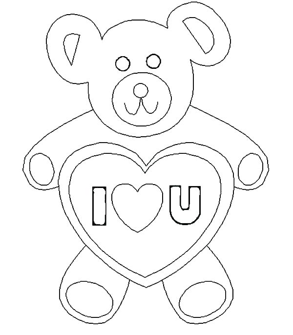 600x686 Bear With Heart Coloring Page I Love You Coloring Pages Together