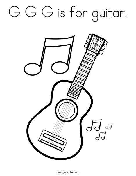 468x605 G G G Is For Guitar Coloring Page