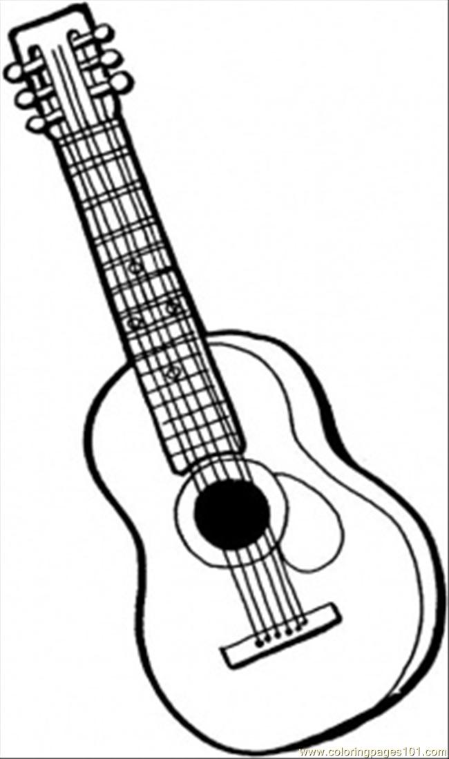 650x1099 String Guitar Coloring Page