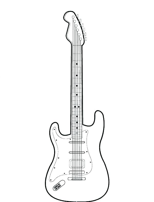 600x787 Free Printable Guitar Coloring Pages