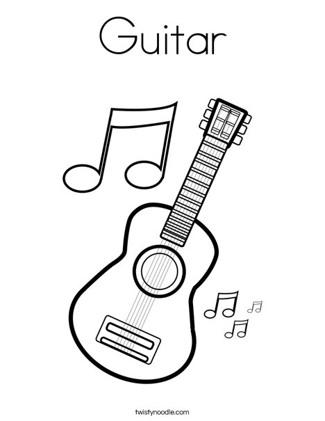 468x605 Guitar Coloring Page