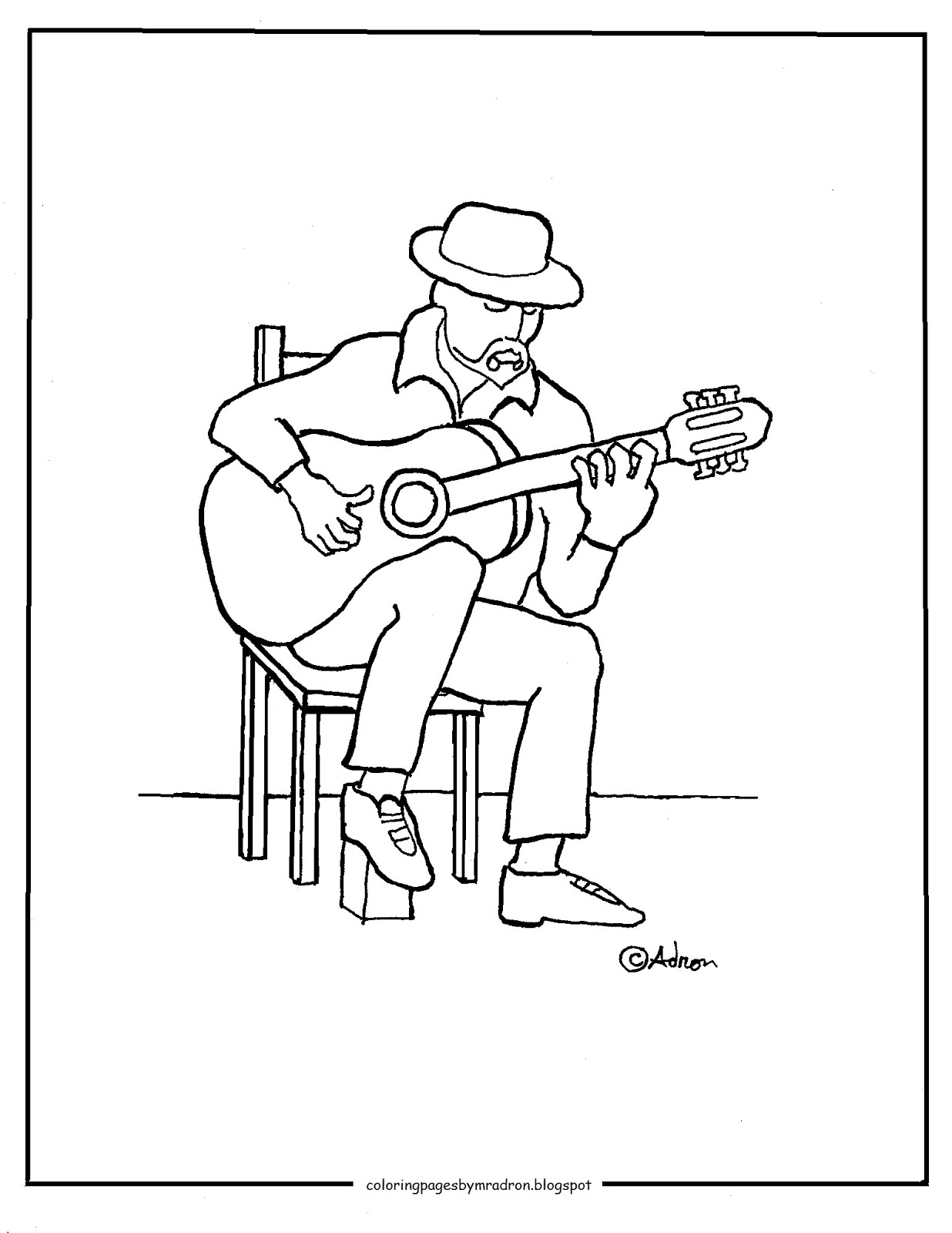 1236x1600 Liberal Guitar Player Coloring Page Pages For Kids