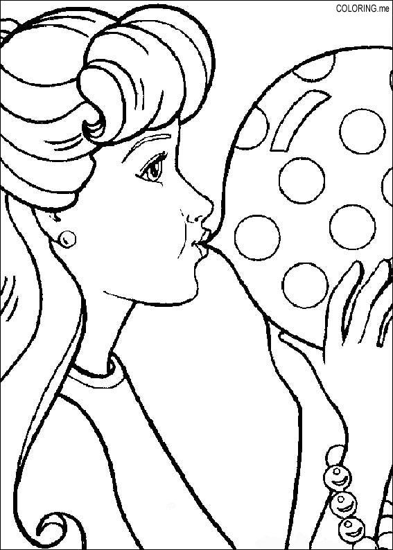 567x794 Coloring Page Barbie Chewing Gum
