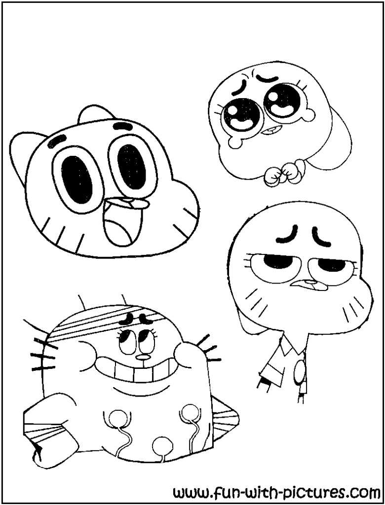 780x1024 Gumball Coloring Pages Happy Amazing World Of Free Printable