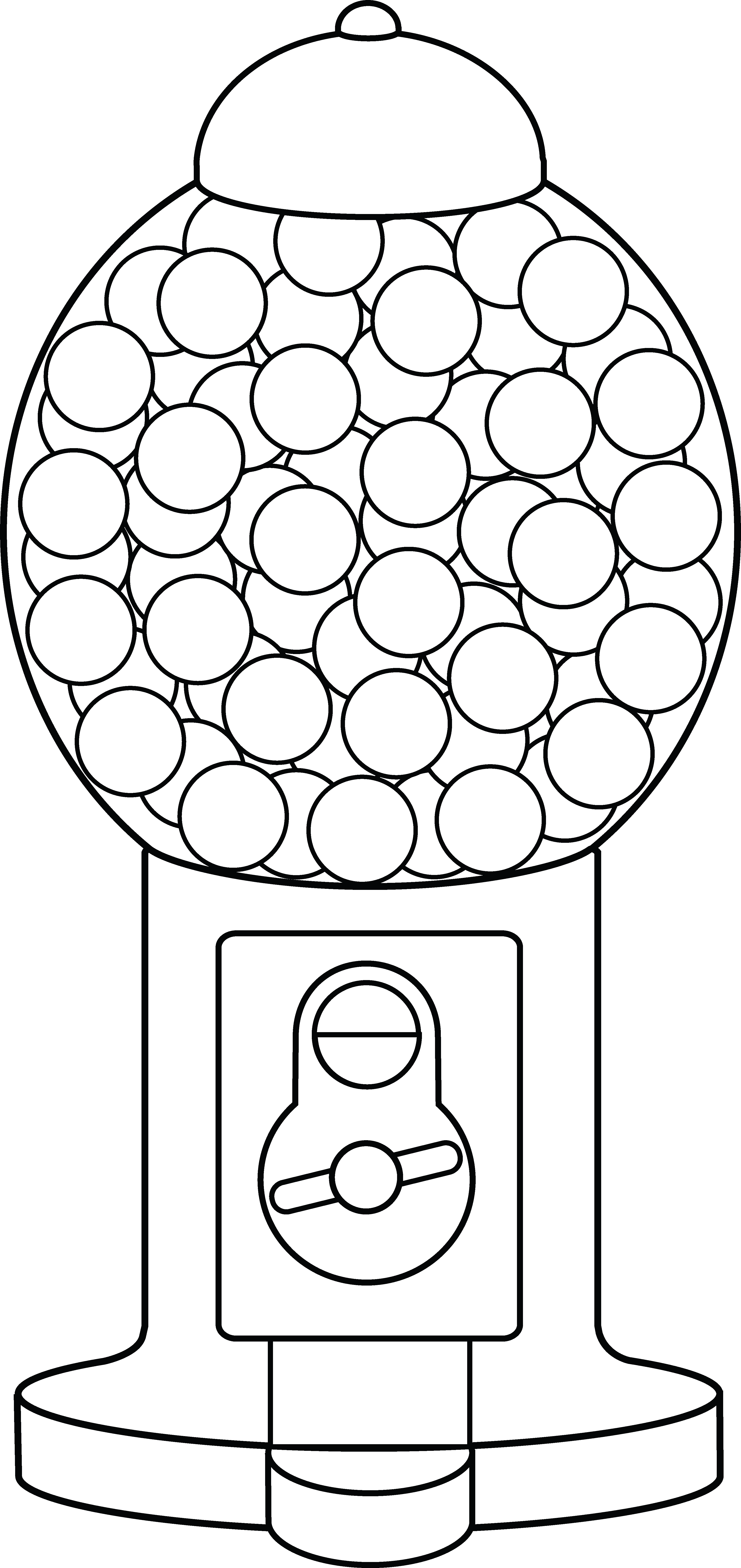 3572x7561 Gumball Machine Line Art Art For Kindergarten