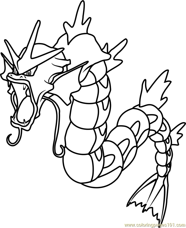 653x800 Gyarados Pokemon Coloring Page