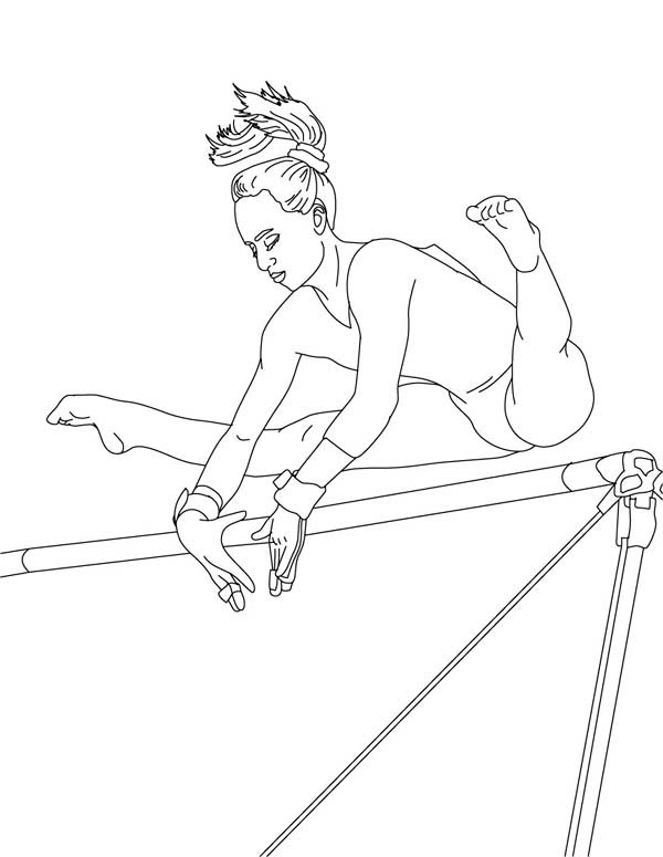 600x775 Perfect Score Of High Bar In Gymnastic Coloring Page