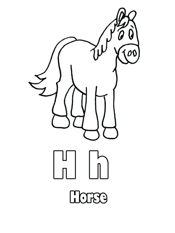 600x801 H Coloring Page Letter H Coloring Pages Horse Animal Alphabet