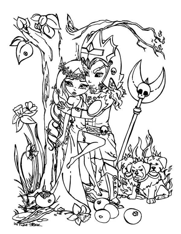 600x777 Drawing Manga Of Hades And Persephone Coloring Page