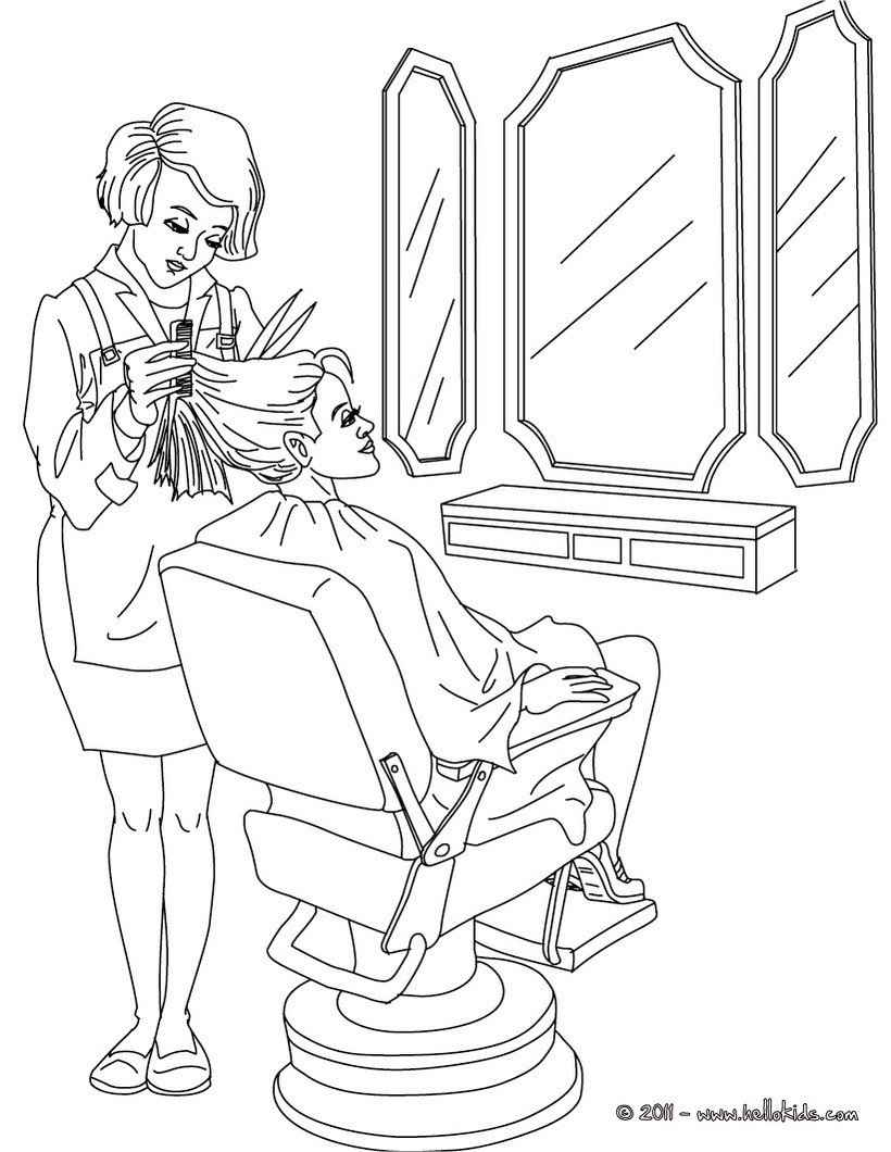 820x1060 Hairdresser Coloring In Coloring Pages